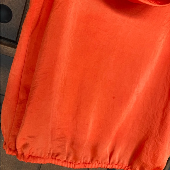 Michael Kors Vibrant Orange Cowl Neck Blouse has a small stain - Picture 6 of 7